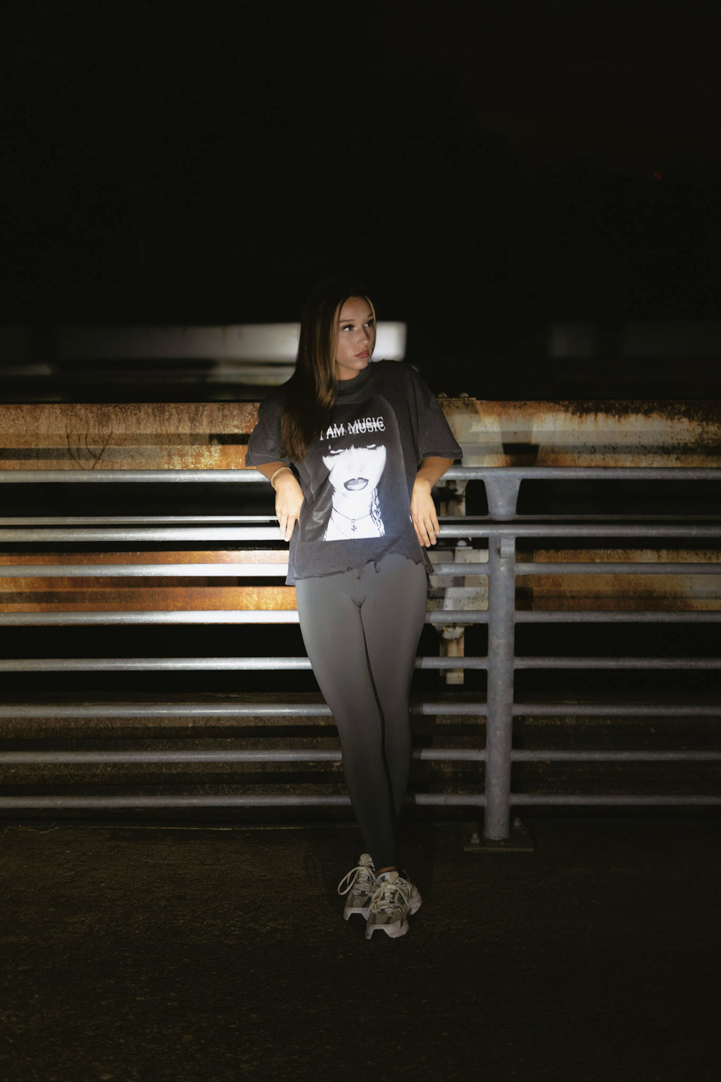 I AM MUSIC Distressed Hem T-Shirt