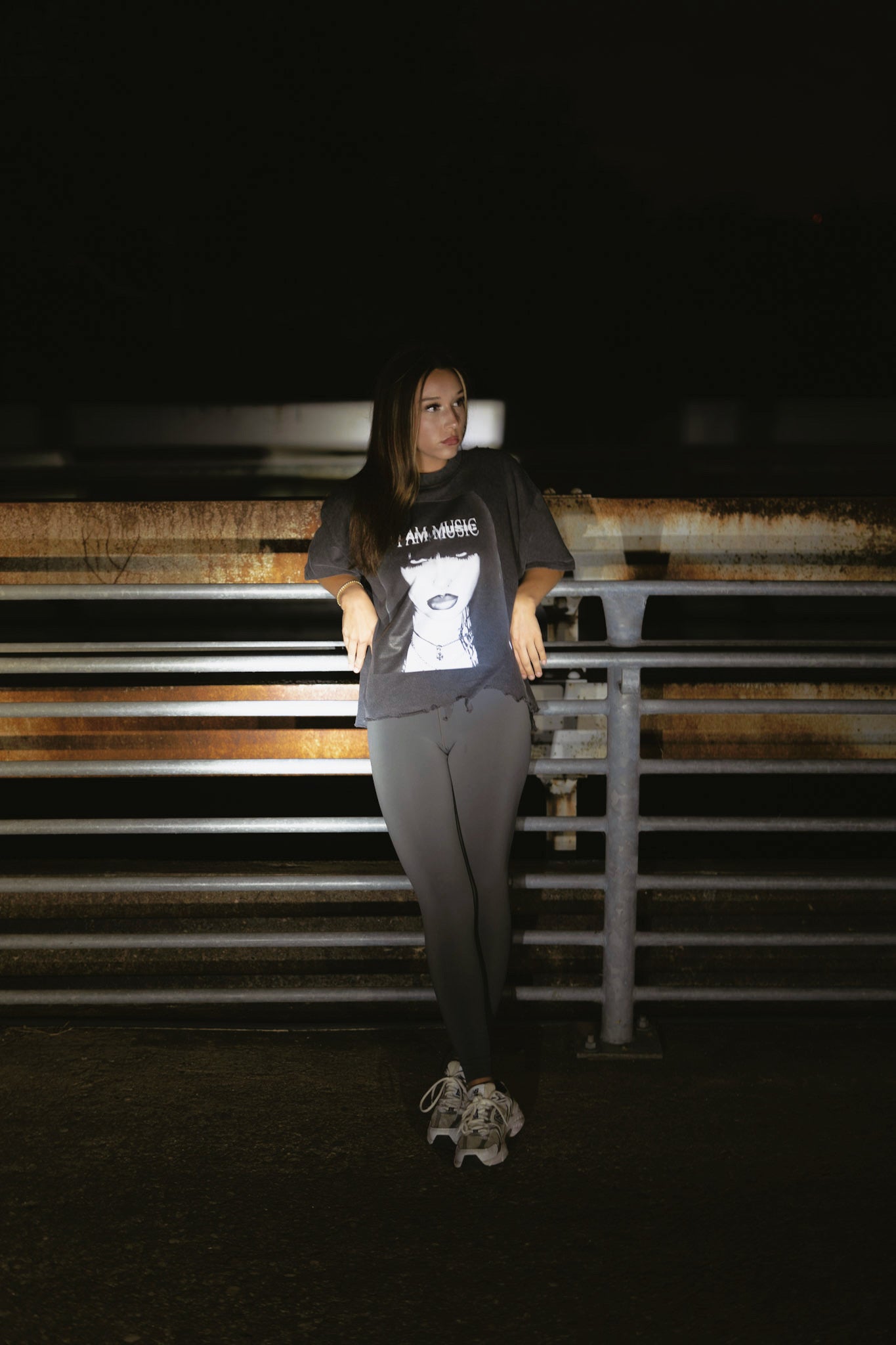 I AM MUSIC Distressed Hem T-Shirt