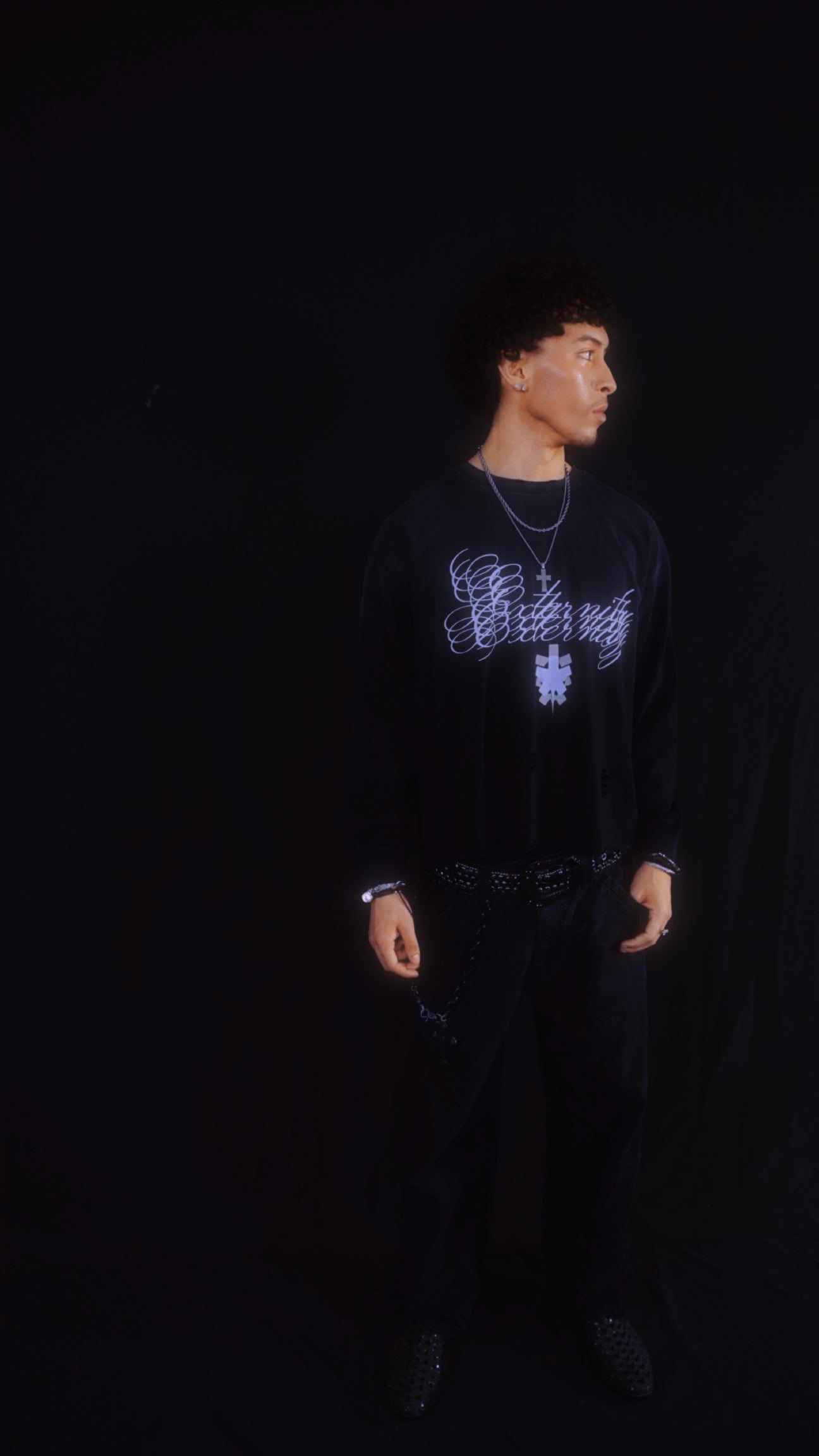 Externity Snow Wash Raw Edge Sweatshirt