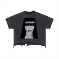 I AM MUSIC Distressed Hem T-Shirt